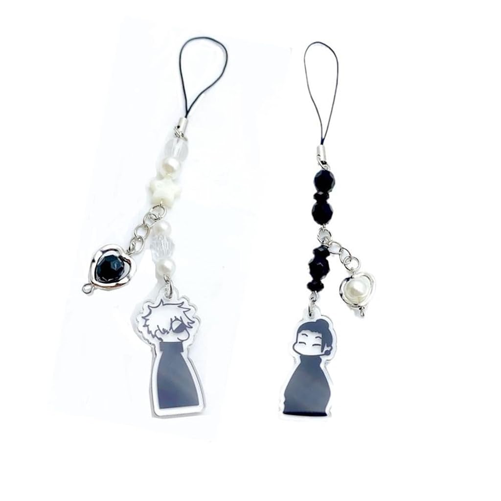 ZORBES® 2Pcs Phone Charms Anime Jujutsu Kaisen Pendent Phone Charms Goj Satoru & Suguru Geto Beaded Resin Pendant Phone Lanyard Strap Couple Phone Charms ZORBES® 2Pcs Phone Charms Anime Jujutsu Kaisen Pendent Phone Charms Goj Satoru & Suguru Geto Beaded Resin Pendant Phone Lanyard Strap Couple Phone Charms
